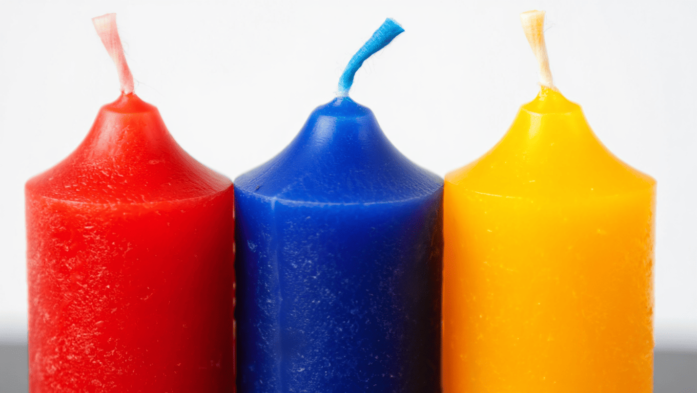 Bougies teintées dans la masse