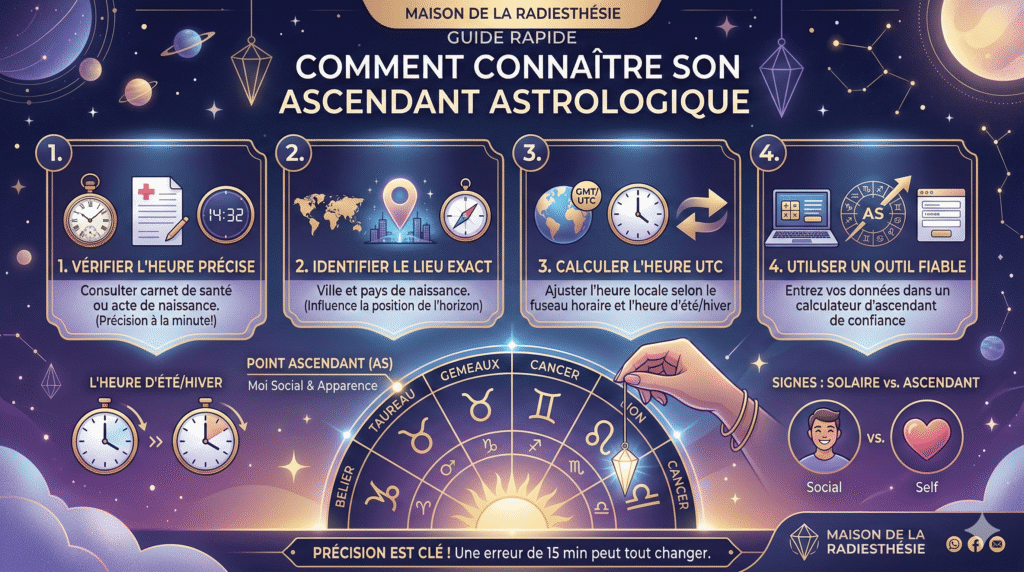 Comment connaitre son ascendant astrologique . Tableau recapitulatif
